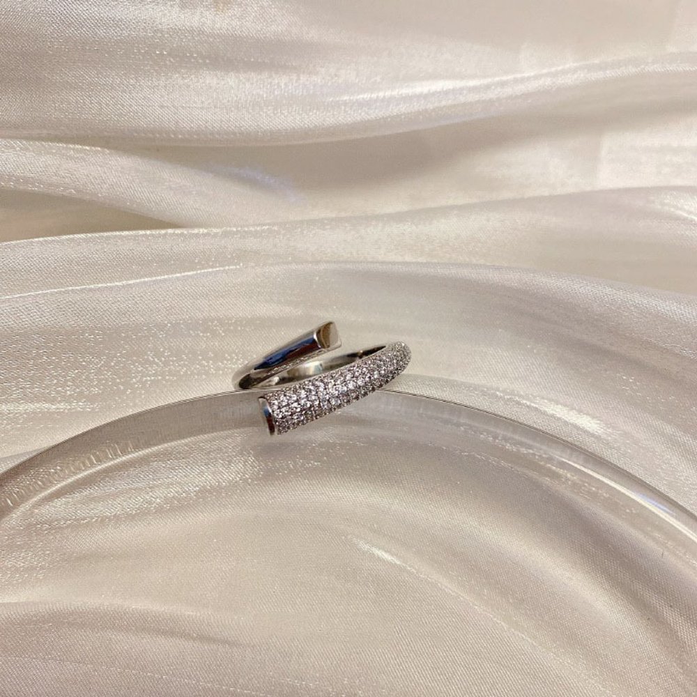*NEW 925 Sterling Silver Diamond Adjustable Ring 4 - Picture 6 of 7